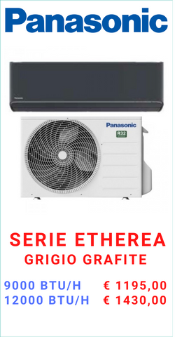 mt termoidraulica climatizzatore PANASONIC SERIE ETHEREA GRIGIO GRAFITE a roma