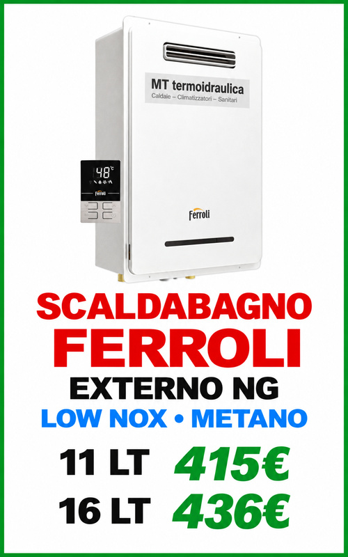 SCALDABAGNO FERROLI externo A ROMA - MT termoidraulica FERROLI EXTERNO roma